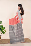 Peach Ikkat Cotton Saree