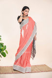 Peach Ikkat Cotton Saree