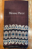 Coffee Brown Assam Cotton Silk Saree with White & Blue Weaves