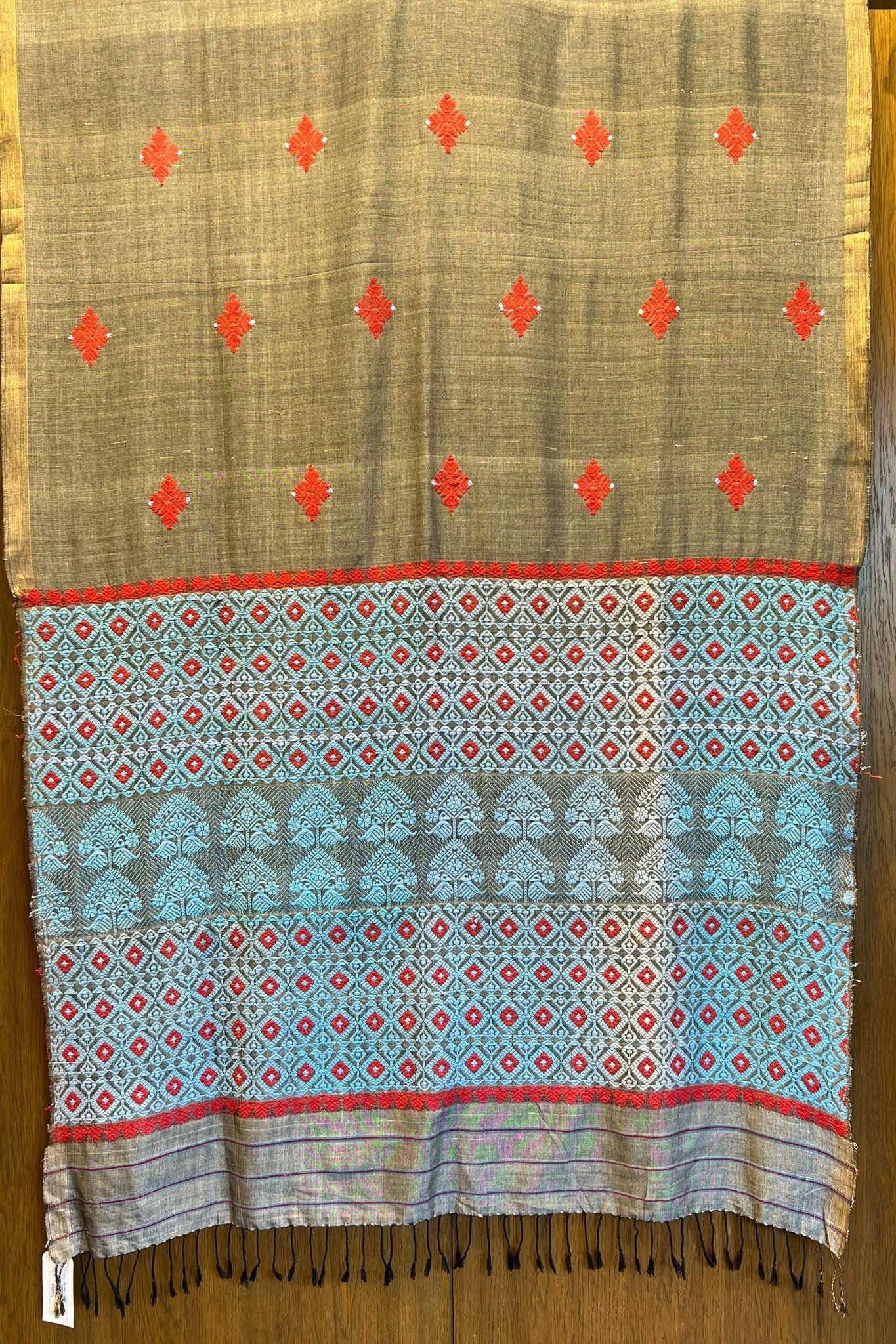 Grey Assam Weaves Cotton & Eri Silk Saree