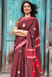 Brownish Maroon Modal Eri Silk Assamese Saree
