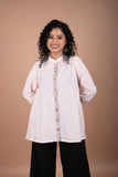 Elegant Handloom Cotton Chinese Collar Shirt
