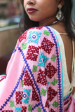 Pink Silk Embroidered Saree