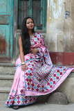 Pink Silk Embroidered Saree