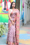 Brown Silk Saree with Hand Embroidery