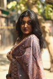 Hand Embroidered Printed Silk Saree