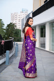 Katan Double Tani Buti Banarasi Saree