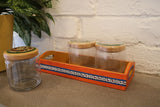 Three Glass Jars with Tray - NamegStore