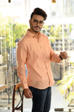 Peach Cotton Slim Fit Shirt - NamegStore