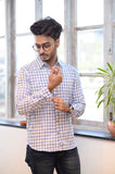 White & Blue Checks Shirt - NamegStore