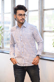 White & Blue Checks Shirt - NamegStore