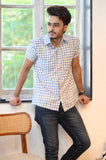 White & Blue Checks Shirt - NamegStore