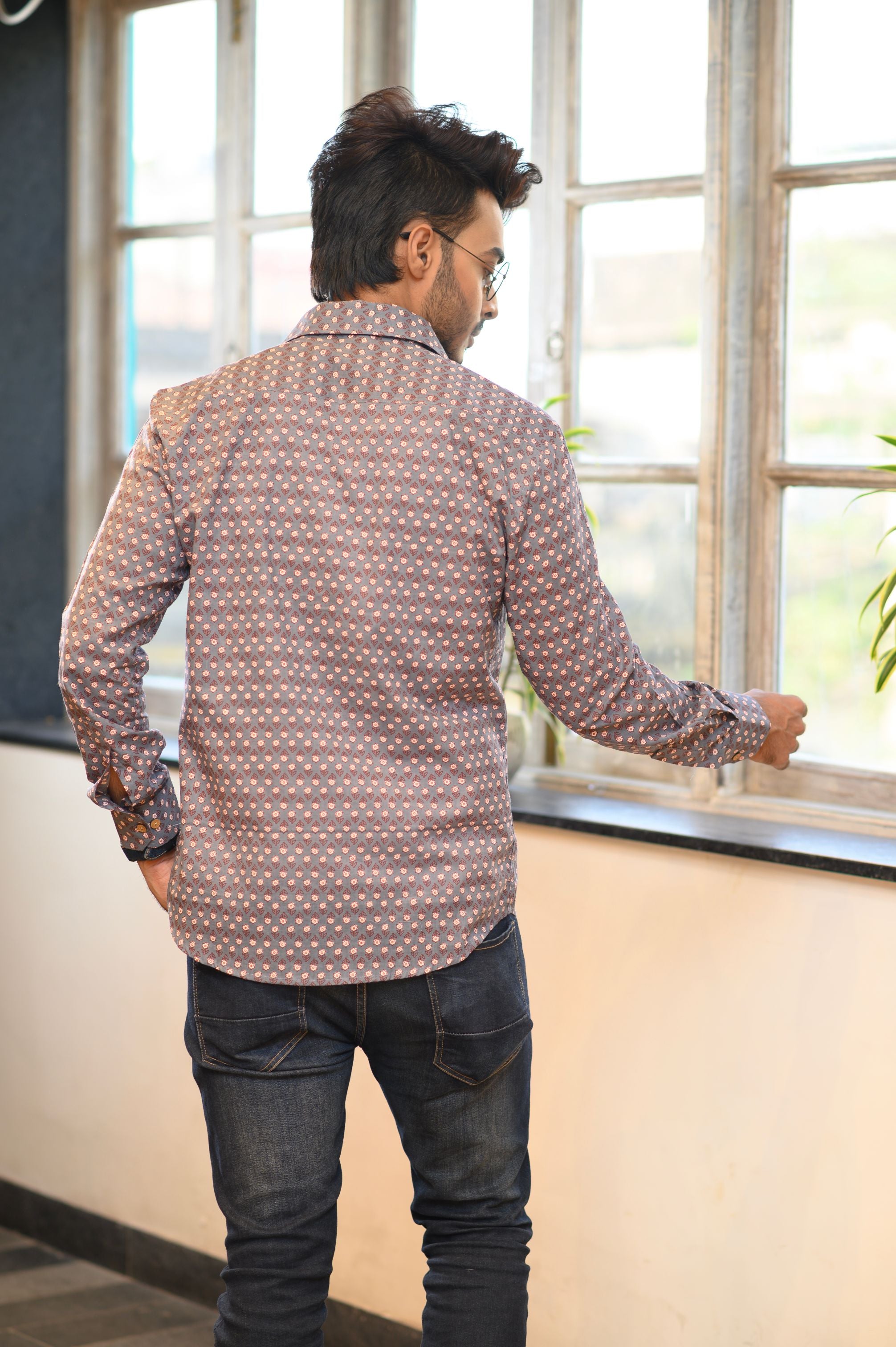 Printed Cotton Slim Fit Shirt - NamegStore