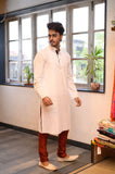 White Cotton Long Kurta - NamegStore