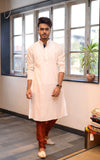 White Cotton Long Kurta - NamegStore