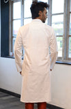 White Cotton Long Kurta - NamegStore