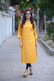 Mustard Chanderi Kurta - NamegStore