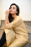 Plain Beige Chanderi Kurta - NamegStore