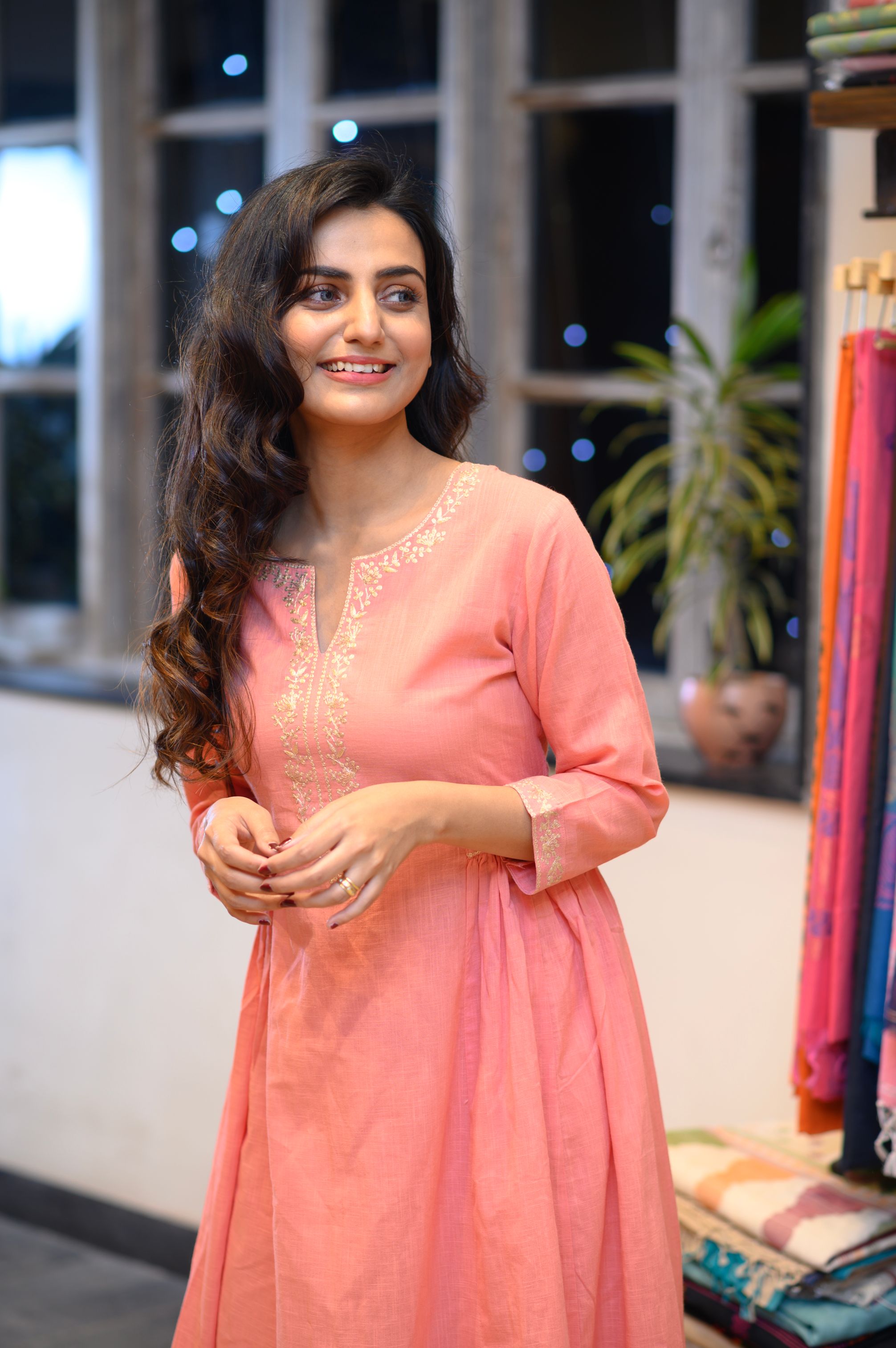 Deep Peach Bhopali Cotton Set - NamegStore