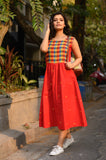 Red Rangoli Frock Dress
