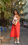 Red Rangoli Frock Dress - NamegStore