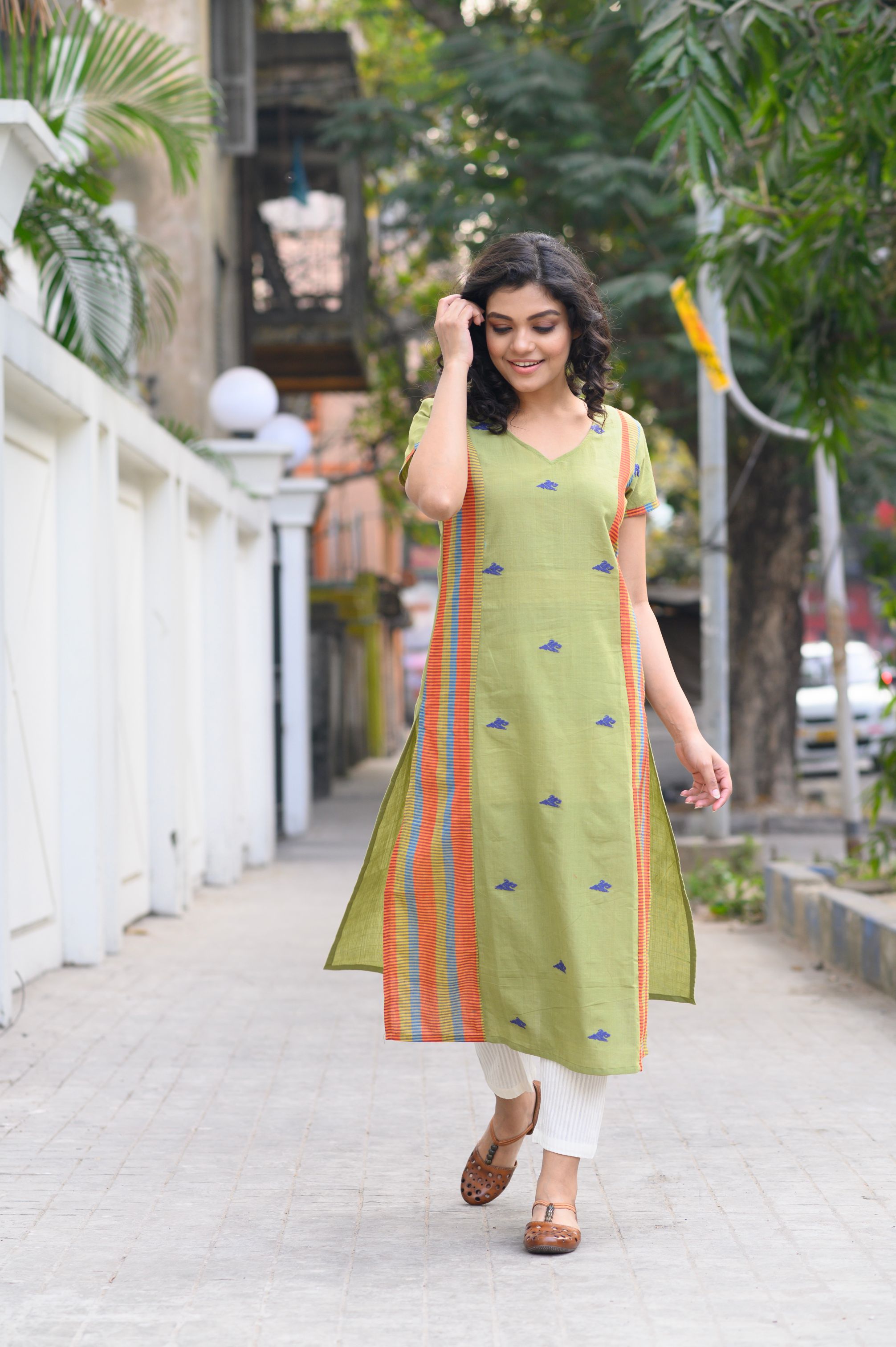 Green Xeuji Kurti - NamegStore