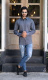 Textured Grey Men's Shirt - NamegStore