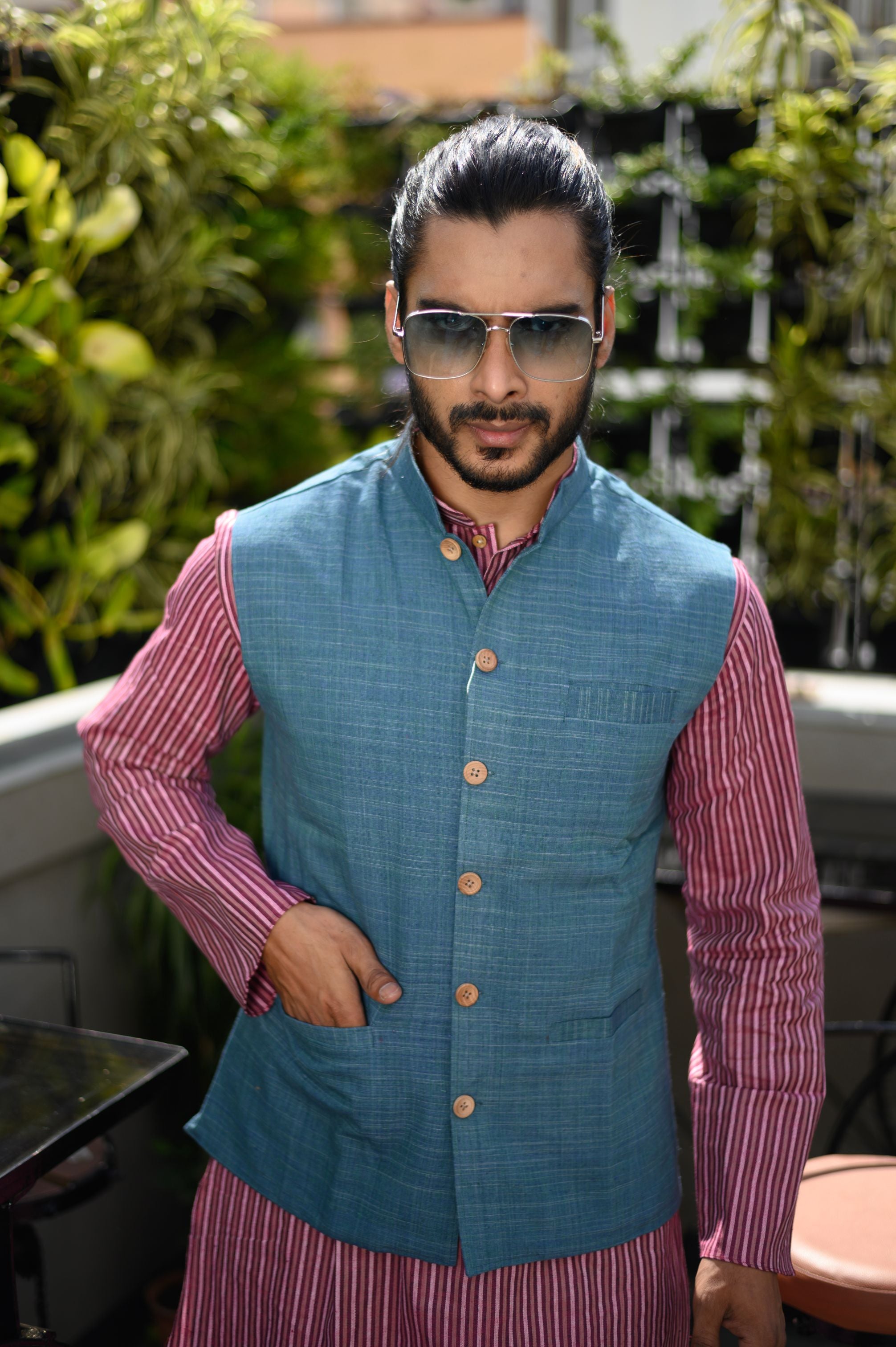 Elegant Blue Men's Jacket - NamegStore