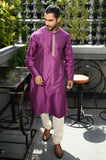 Purple Cotton Silk Kurta - NamegStore