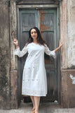 Elegant White Jamdani Dress