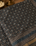 Hand-Painted Kalamkari Chanderi Silk Saree | Blue & Green
