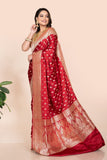 Red Banarasi Satin Silk Saree