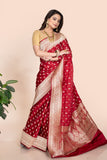Red Banarasi Satin Silk Saree