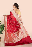 Red Banarasi Satin Silk Saree