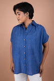 Handloom Cotton Check Blue Shirt – Half Sleeves | Breezy Summer Essential