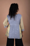 Grey & Green Cotton Jamdani Top