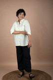 Block Printed Cotton Tortoise Shirt-Style Top