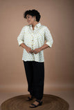 Block Printed Cotton Tortoise Shirt-Style Top