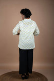 Block Printed Cotton Tortoise Shirt-Style Top