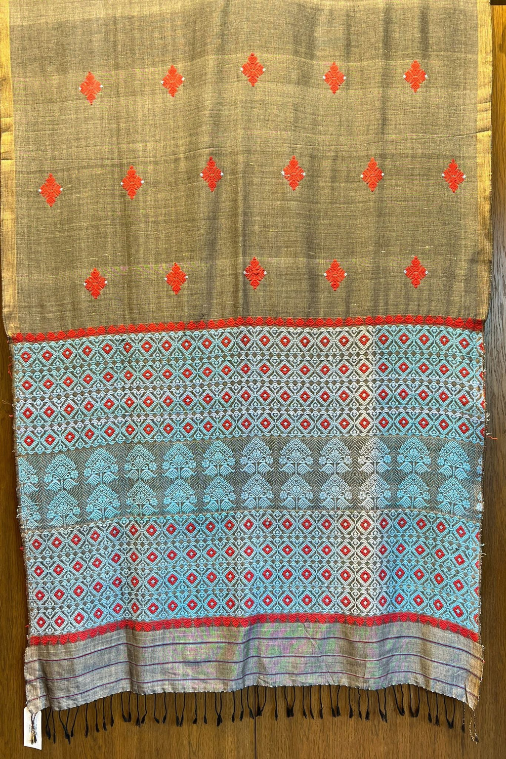 Grey Assam Weaves Cotton & Eri Silk Saree