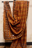 Brown Tussar Silk Kantha Dupatta