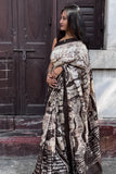 Handwoven Batik Saree in Tussar Silk