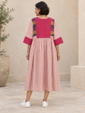 Pink Stripe handloom dress KD028