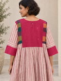 Pink Stripe handloom dress KD028