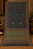 Hand-Embroidered Tussar Silk Saree | Intricate Geometric Motifs
