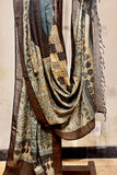 Blue & Black Cotton Ajrakh Dupatta