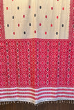 Beige Assam Eri Silk Saree with Red Weaves