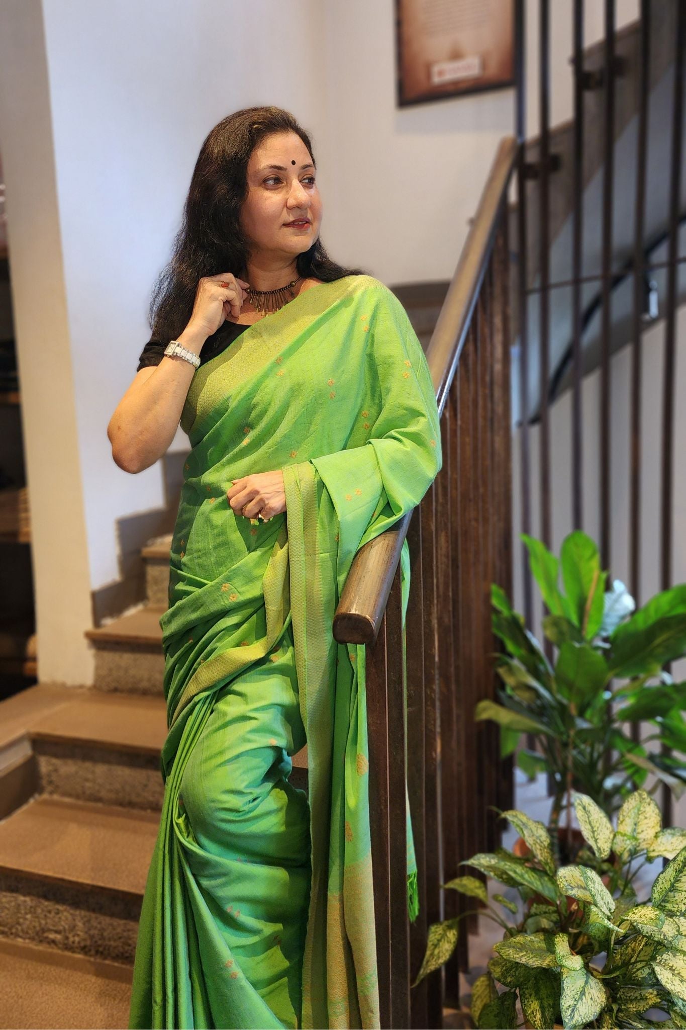 Green Eri & Modal Silk Assam Saree