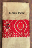 Beige Assam Eri Silk Saree with Red Weaves