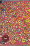 Hand-Painted Kalamkari Tussar Silk Saree with Vidarbha Border